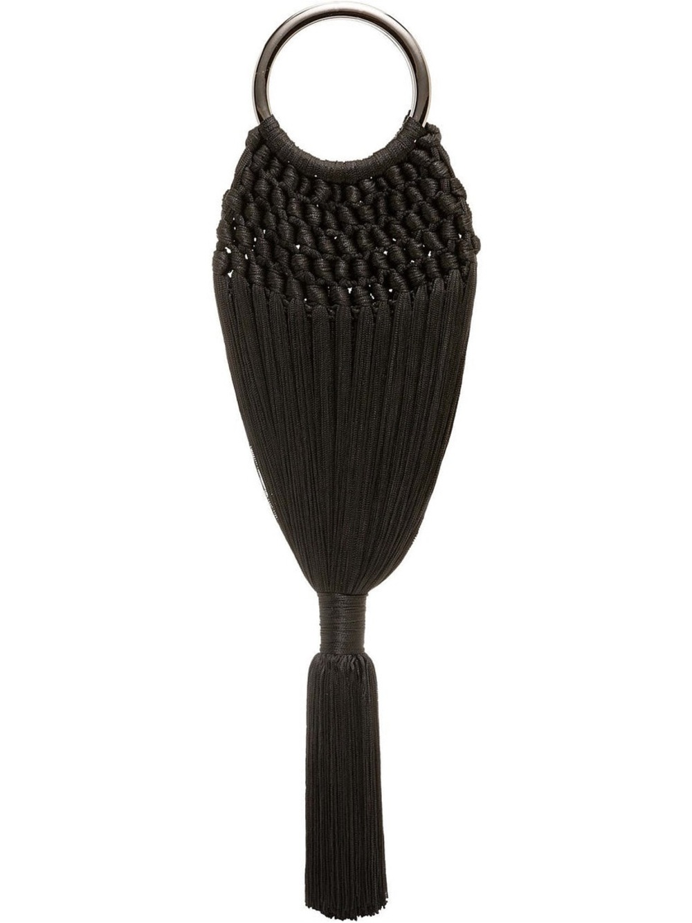 cult gaia NWT Black Macramé Tassel Ring Wristlet